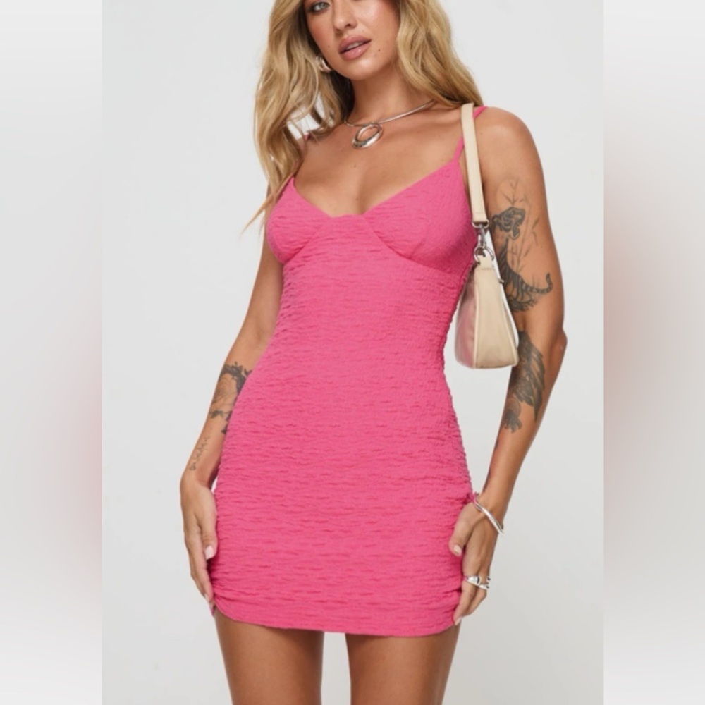 Elegant Pink Textured Dress